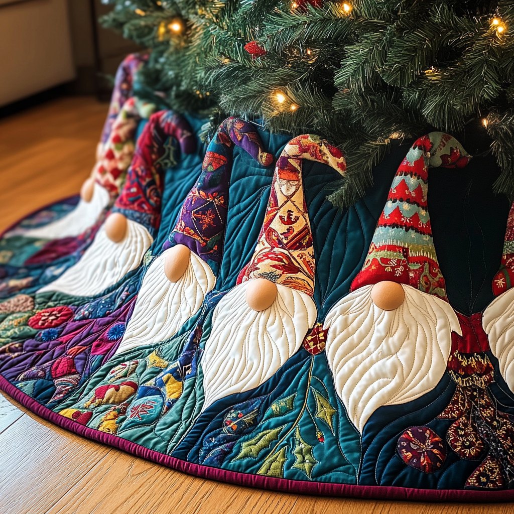 Holiday Gnomes Christmas Tree Skirt