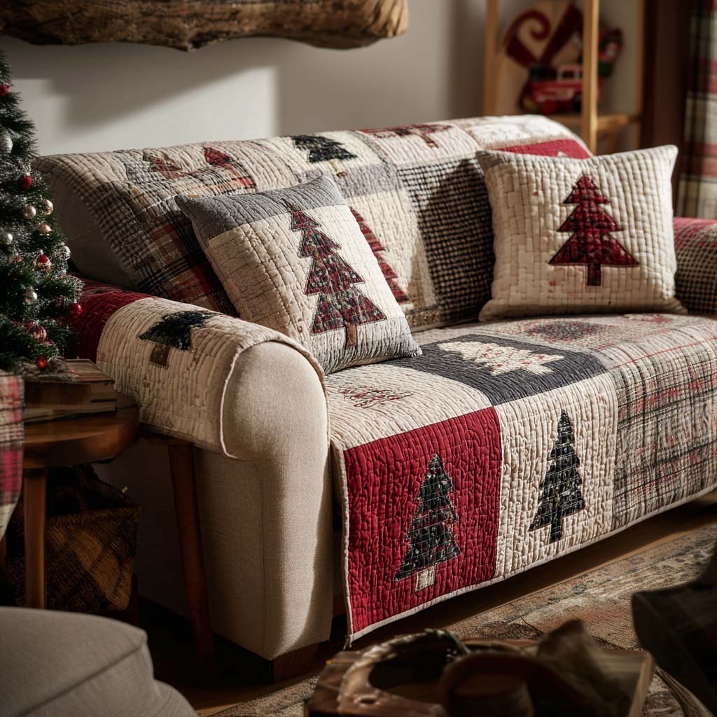 Holiday Greenery Sofa Cover