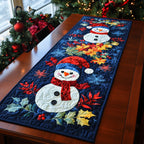 Snowmen on Navy with Berries Table Runner
