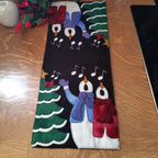 Carolers Beside Christmas Trees Table Runner