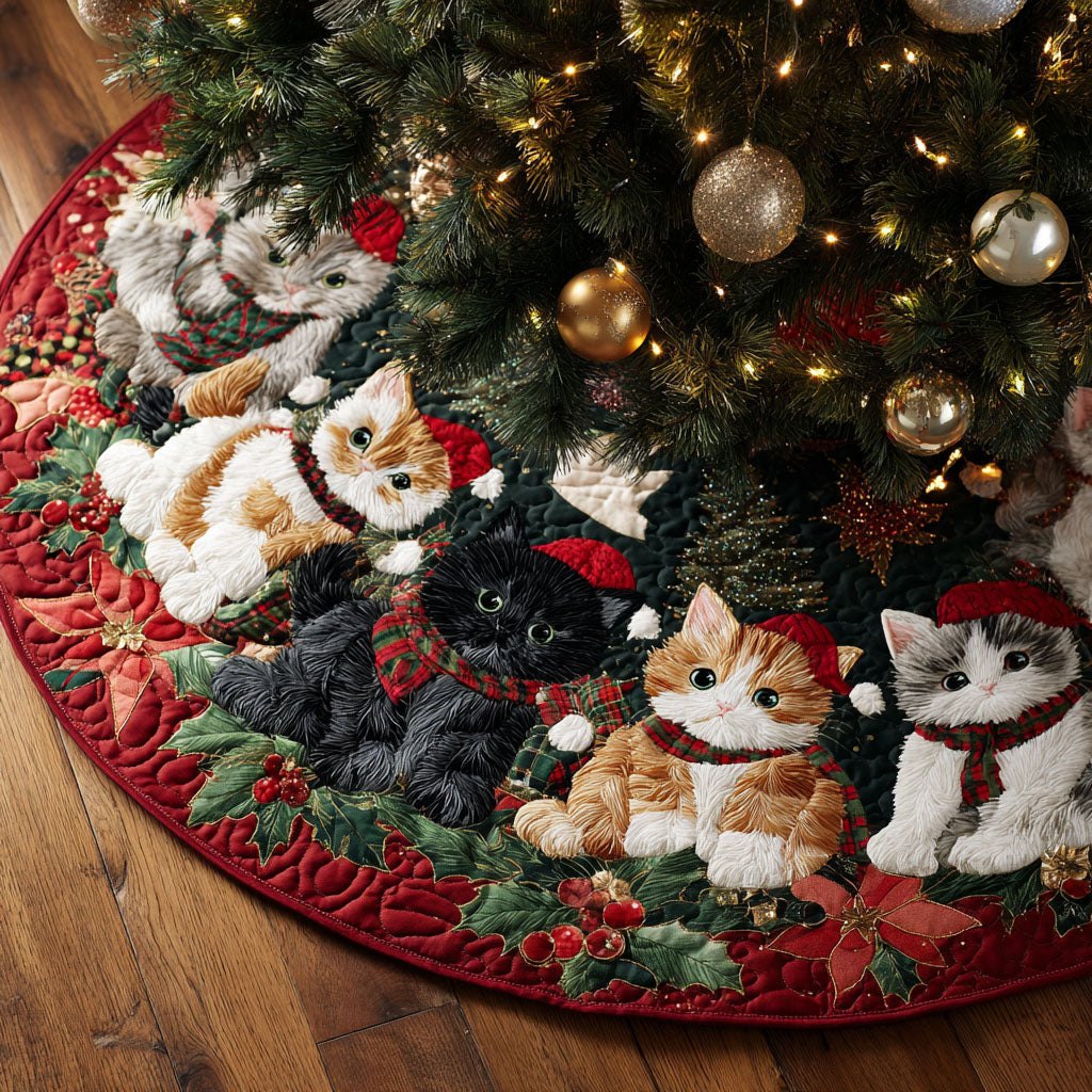 Holiday Kittens Christmas Tree Skirt