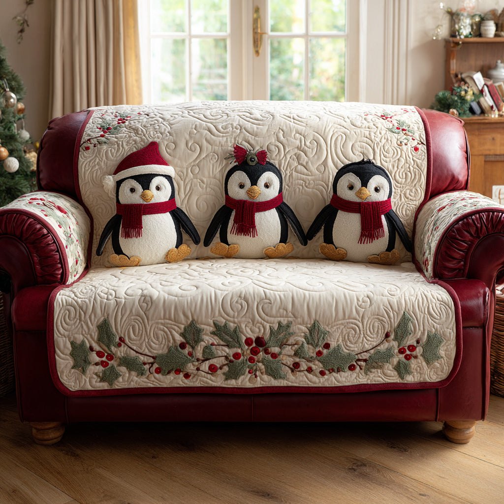 Holiday Penguin Sofa Cover