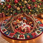 Holiday Puppy Christmas Tree Skirt