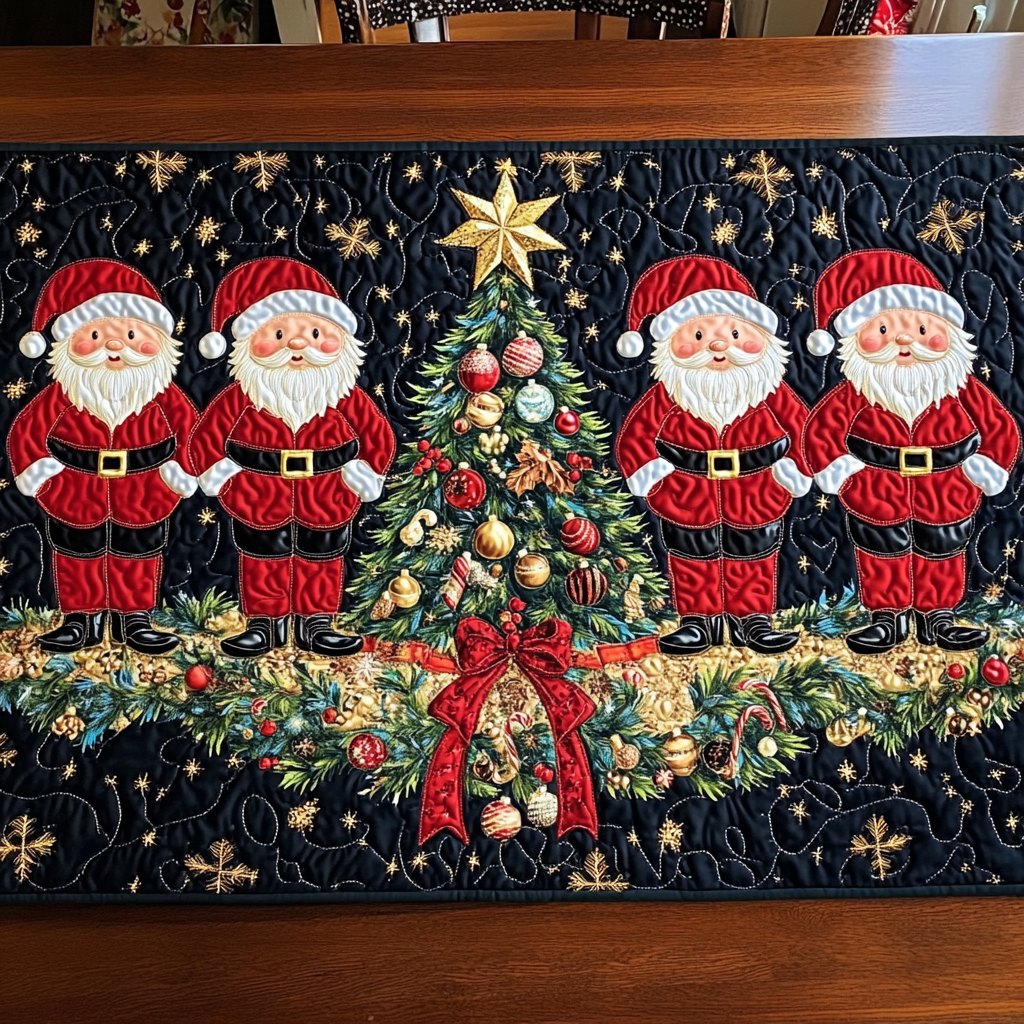 Holiday Santa Stroll Table Runner