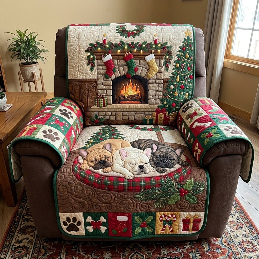 Holiday Sleeping Frenchies Sofa Cover
