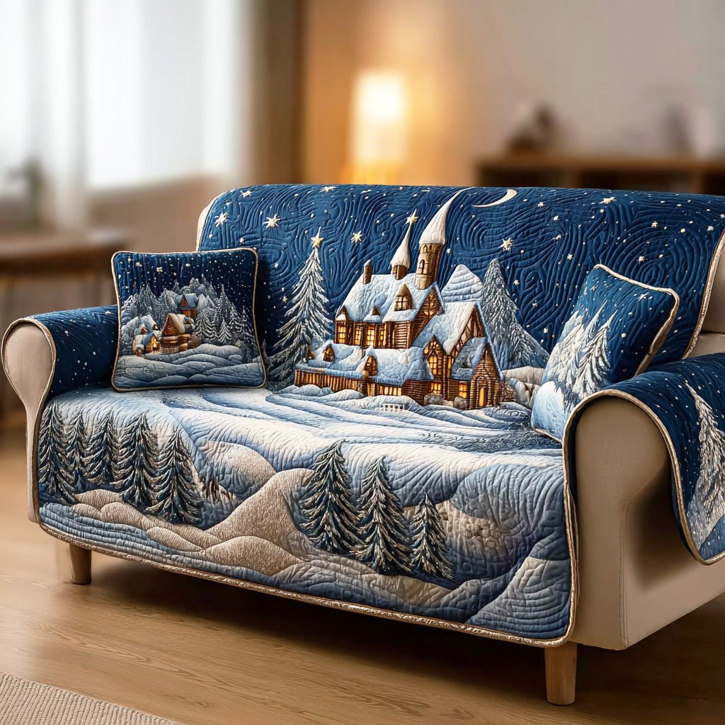 Holiday Snow Garden Sofa Cover