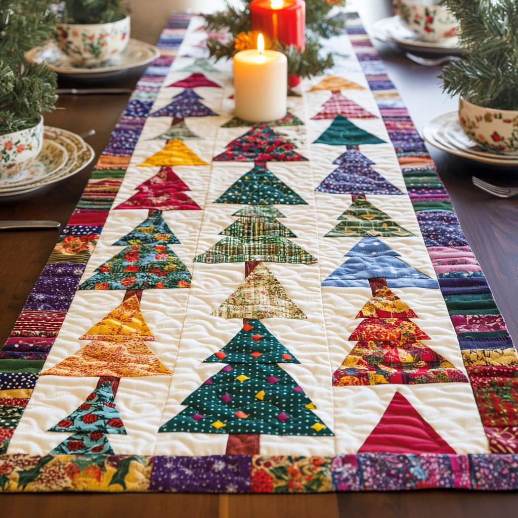 Holiday Trees Table Runner