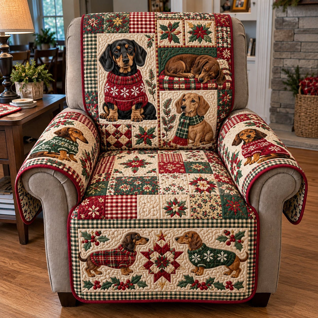 Holiday Weenies Patchwork Sofa Cover