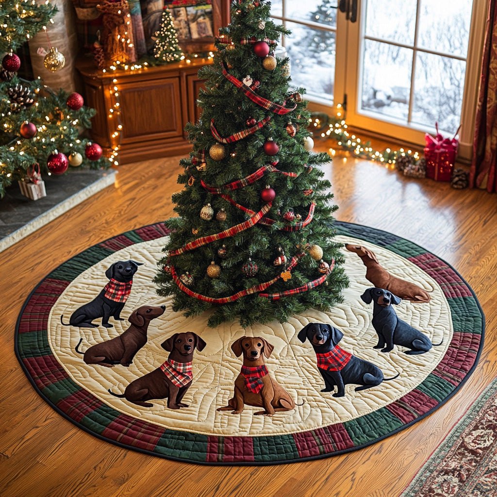 Holly Long Dog Joy Christmas Tree Skirt