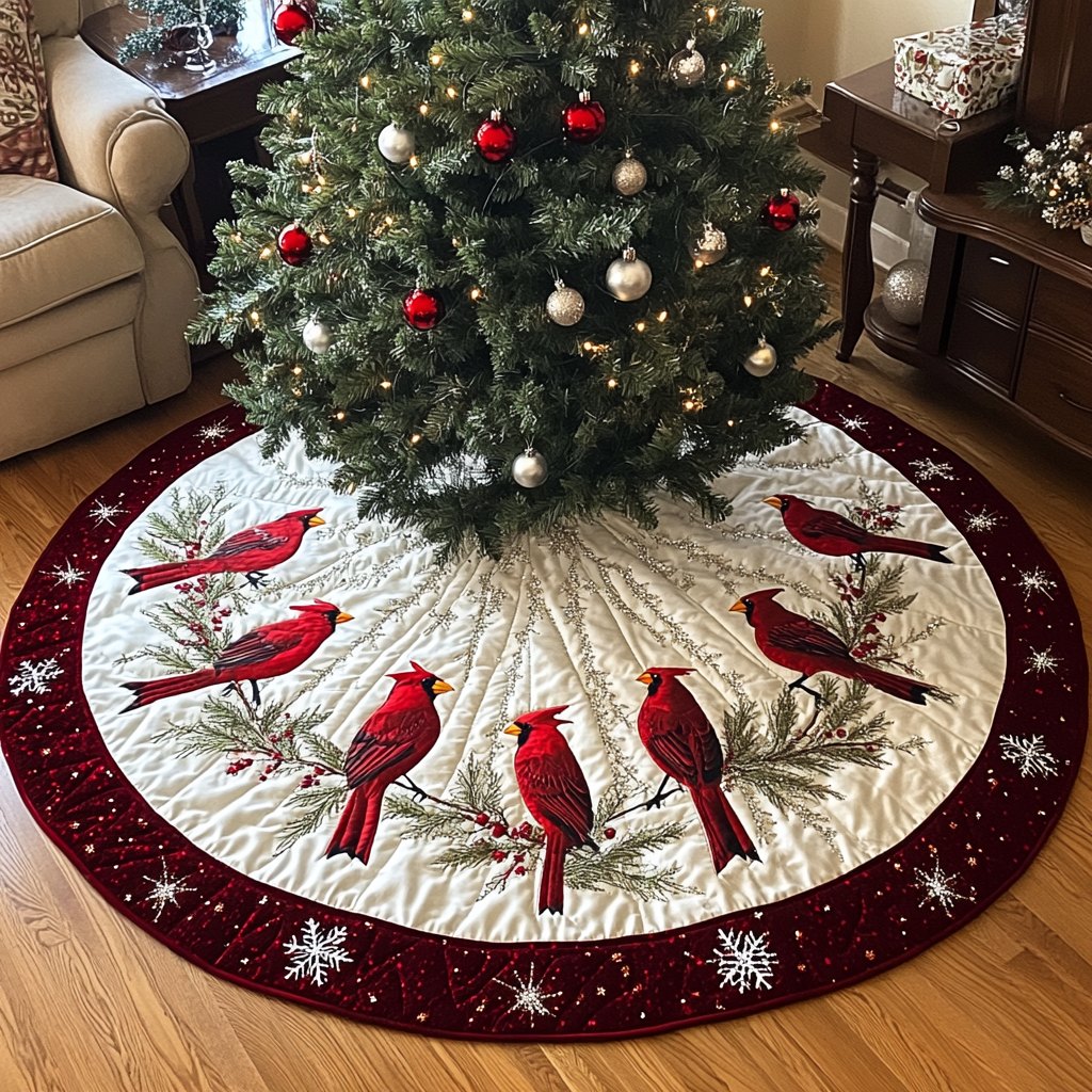 Holly Nest Christmas Tree Skirt