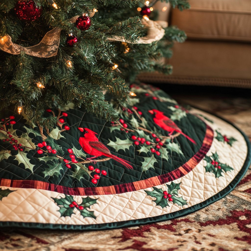 Holly Perch Christmas Tree Skirt