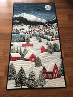 Holly Christmas Village Table Runner