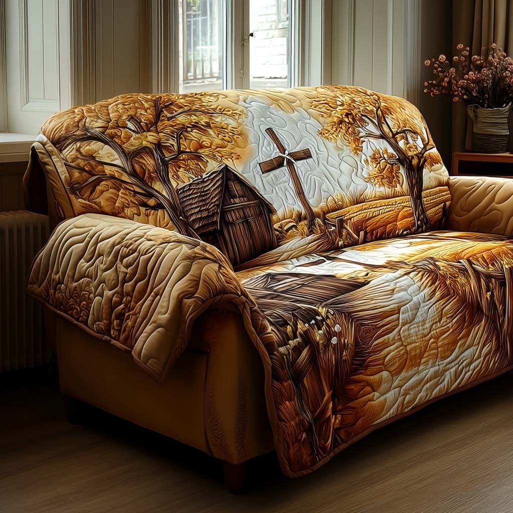 Holy Cross Sign Sofa Cover