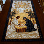Nativity Scene with Desert Palms Table Runner