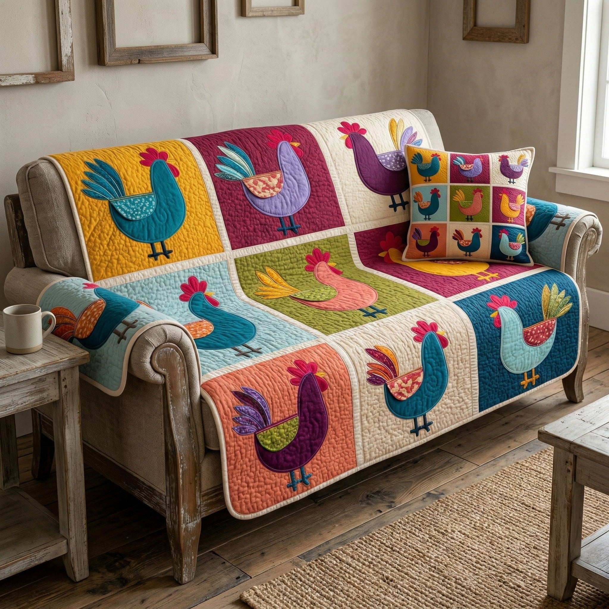 Homestead Chicken Sofa Cover