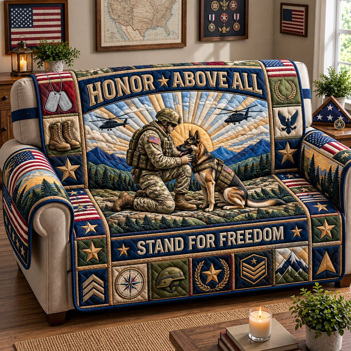 Honor Above All Sofa Cover