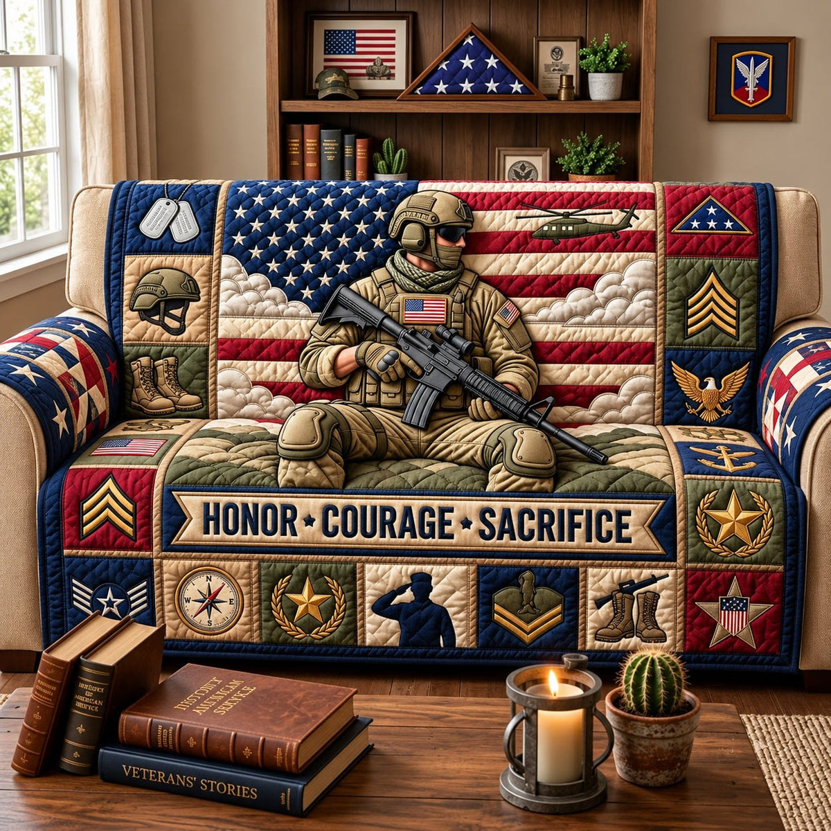 Honor Courage Sacrifice Sofa Cover