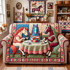 Horse Tea Party Sofa Cover