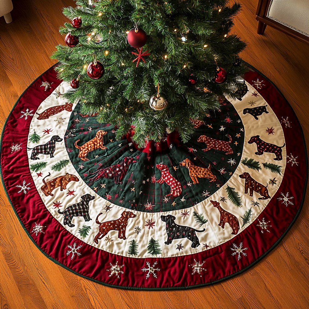 Hot Dog Happiness Christmas Tree Skirt