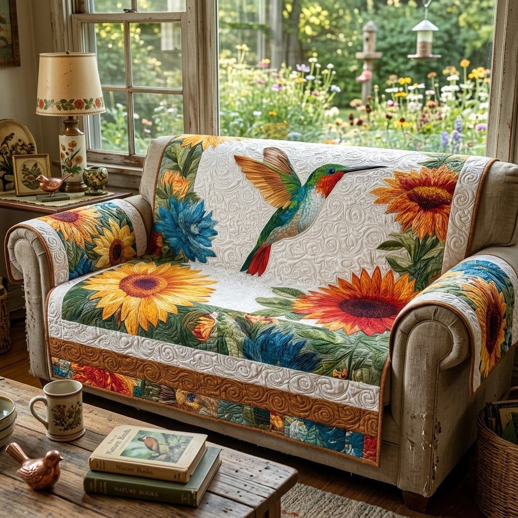 Hummingbird Blossom Haven Sofa Cover