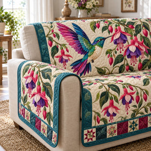 Hummingbird Elegance Sofa Cover - Made to Order