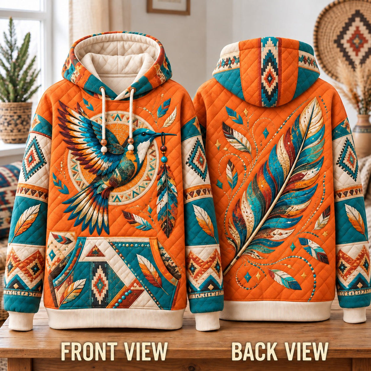 Hummingbird Feather Spirit hoodie, all-over print