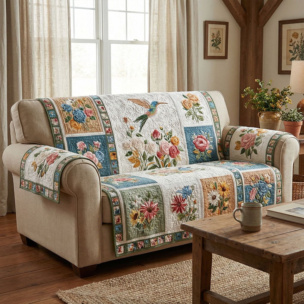 Hummingbird Garden Haven Sofa Cover