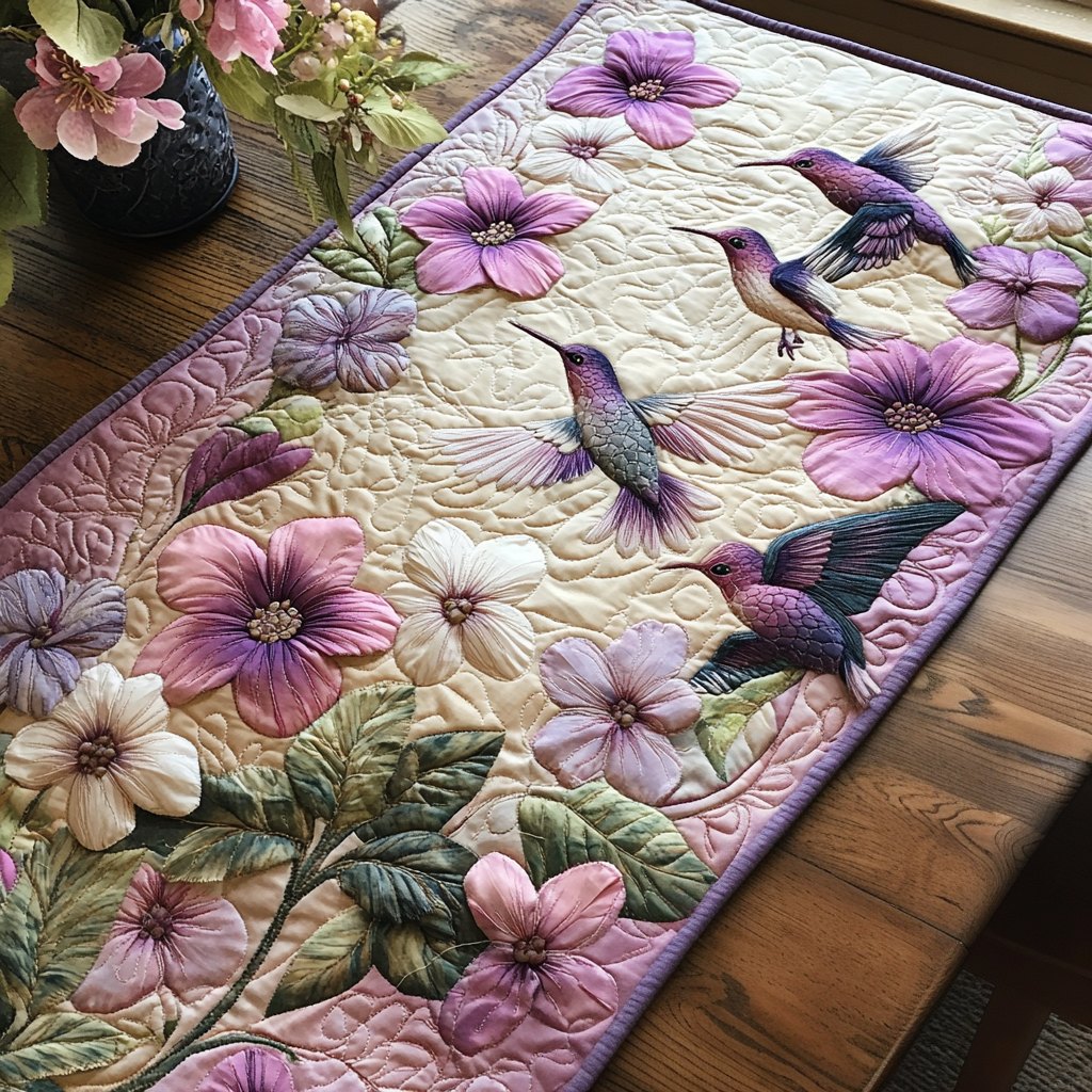 Hummingbird Garden Table Runner