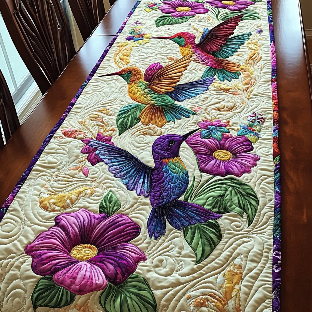 Hummingbird Melody Table Runner