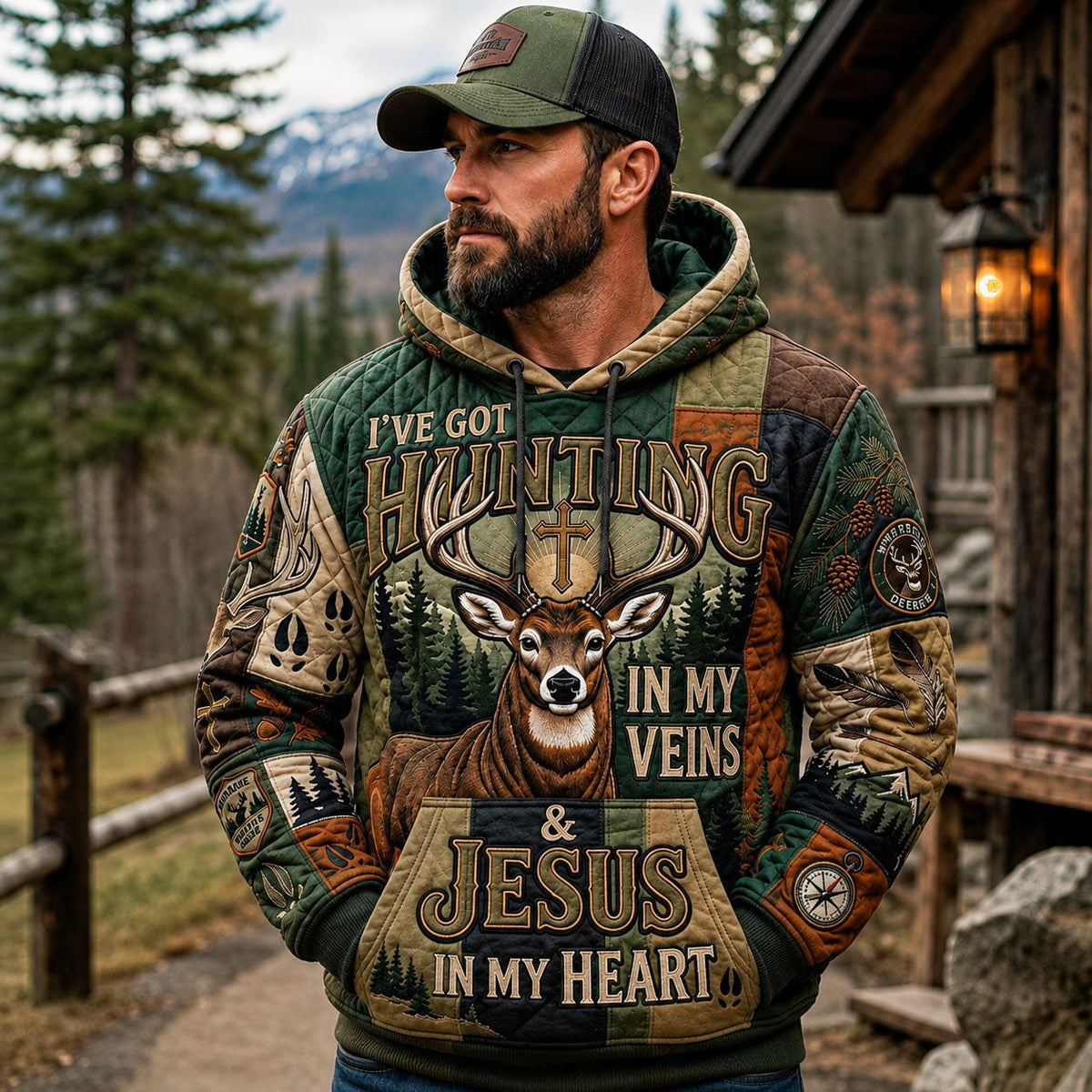 Hunting in My Veins hoodie, all-over print
