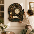Personalized Spiral Library Wall Clock — personalized with a custom name