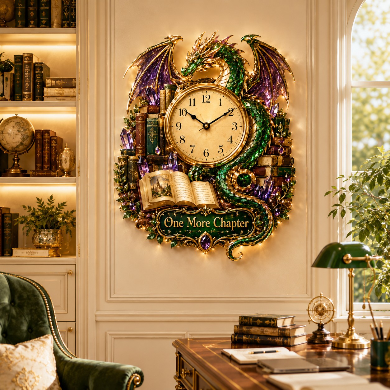 One More Chapter Custom Name Wall Clock — personalized with a custom name