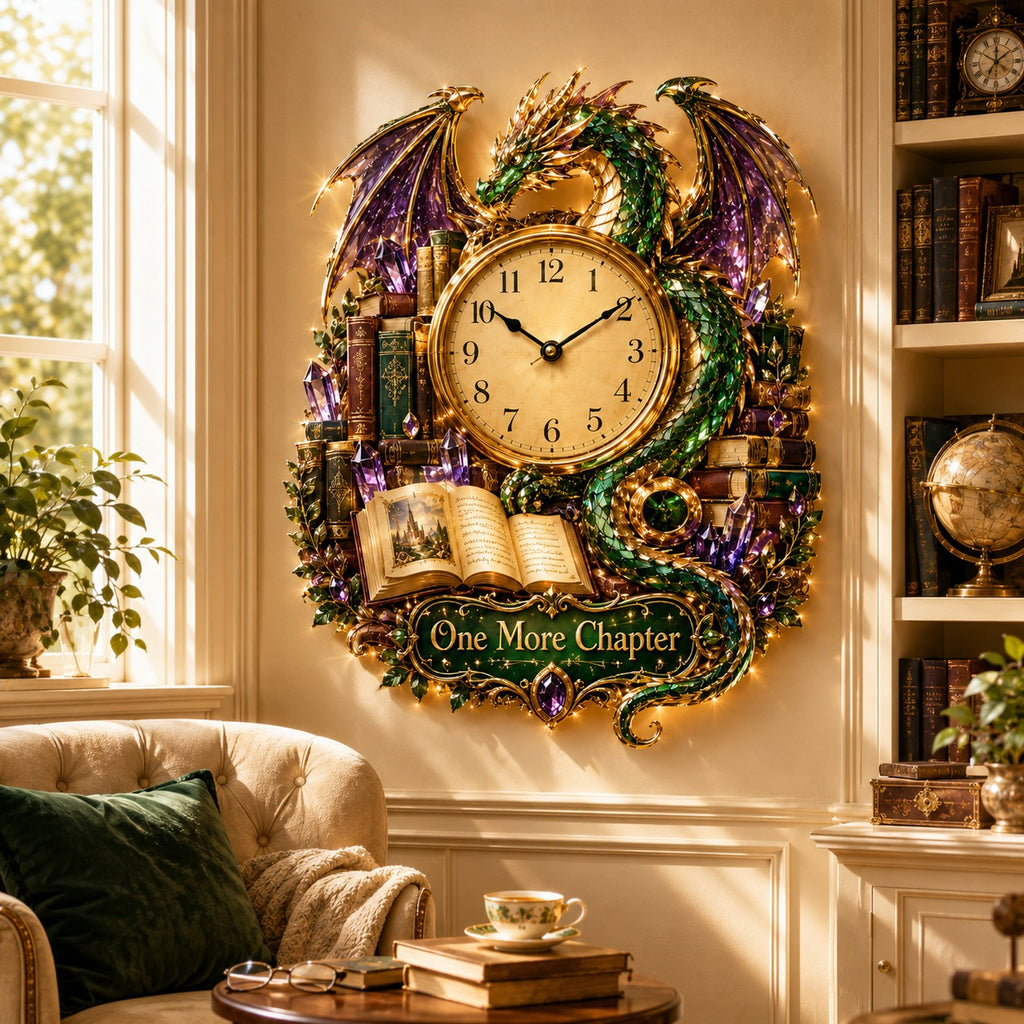 One More Chapter Custom Name Wall Clock — personalized with a custom name