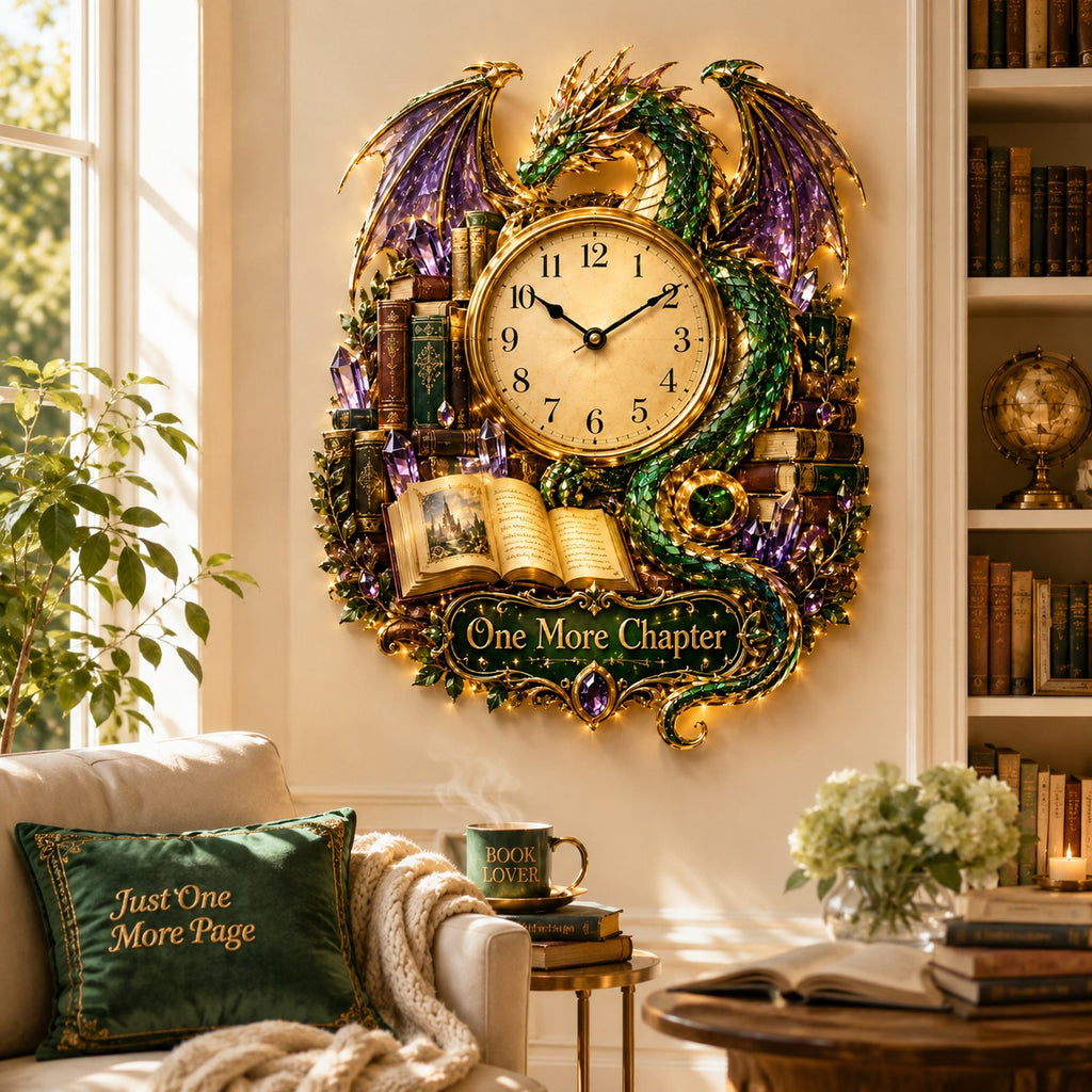 One More Chapter Custom Name Wall Clock — personalized with a custom name