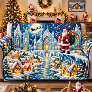 Ice Castle Santa Sofa Cover - Made to Order