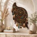 Boho feather Custom Name Wall Clock — personalized with a custom name