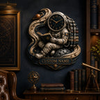 Personalized Astronaut Book Lover Wall Clock — personalized with a custom name