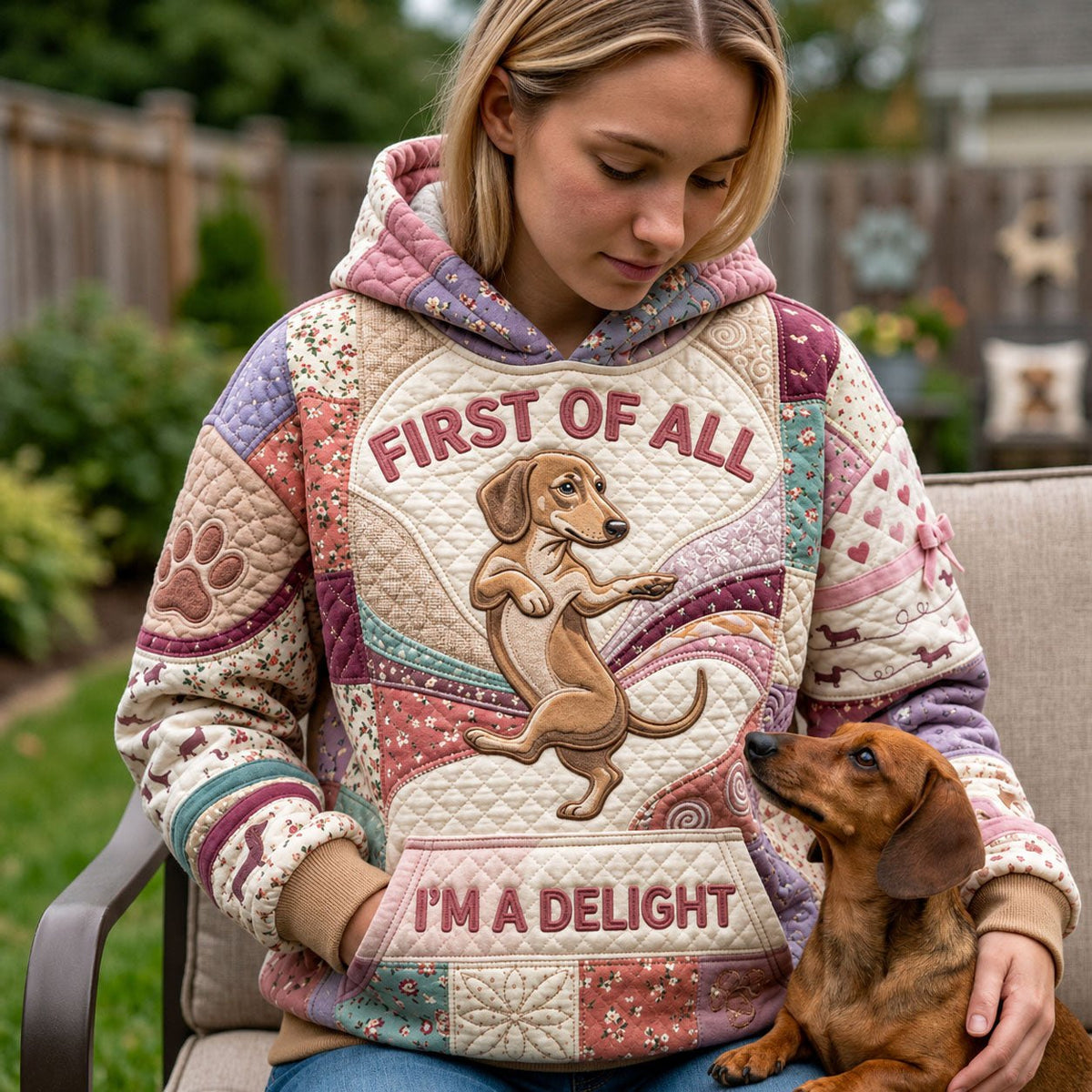 Im Delight hoodie, all-over print