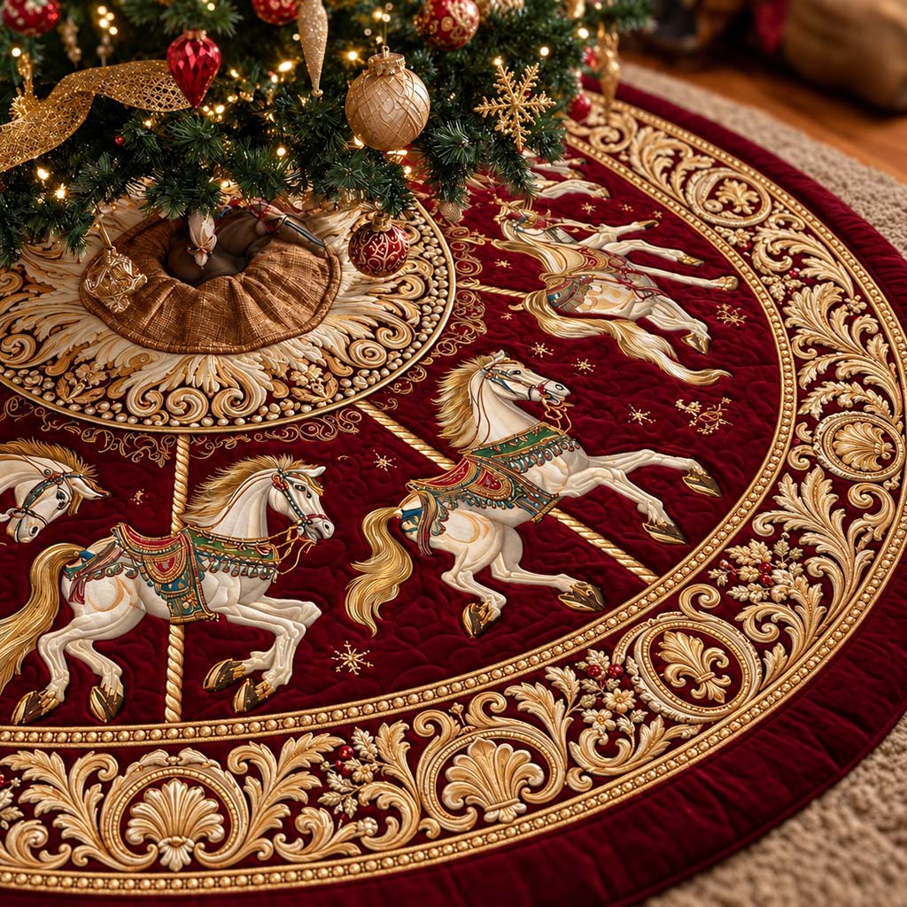 Imperial Carousel Christmas Tree Skirt