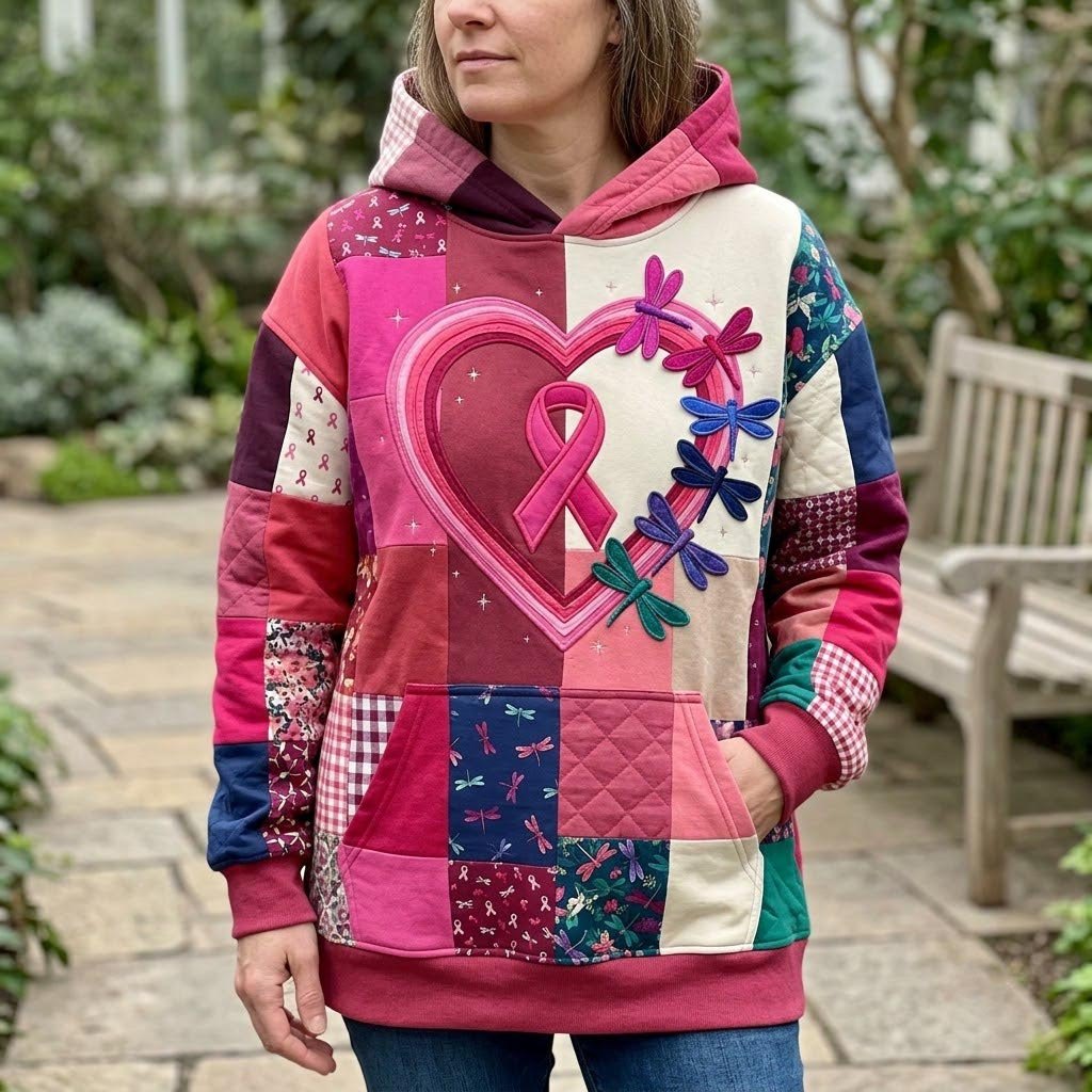 Ribbon Heart Dragonflies hoodie, all-over print