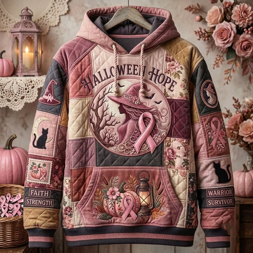 Halloween Hope Quilt hoodie, all-over print