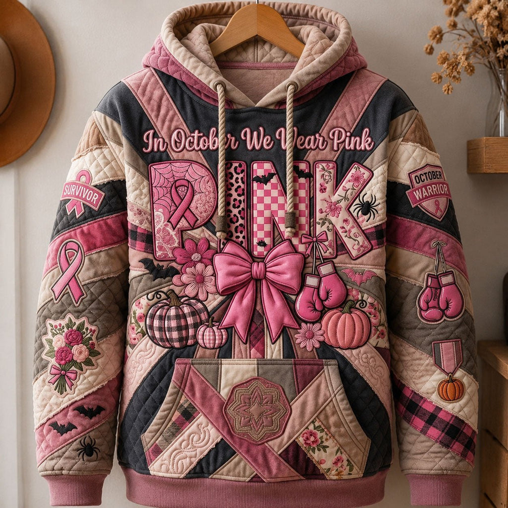 Quilted Bow and Gloves hoodie, all-over print