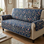 Indigo Garden Tile Sofa Cover