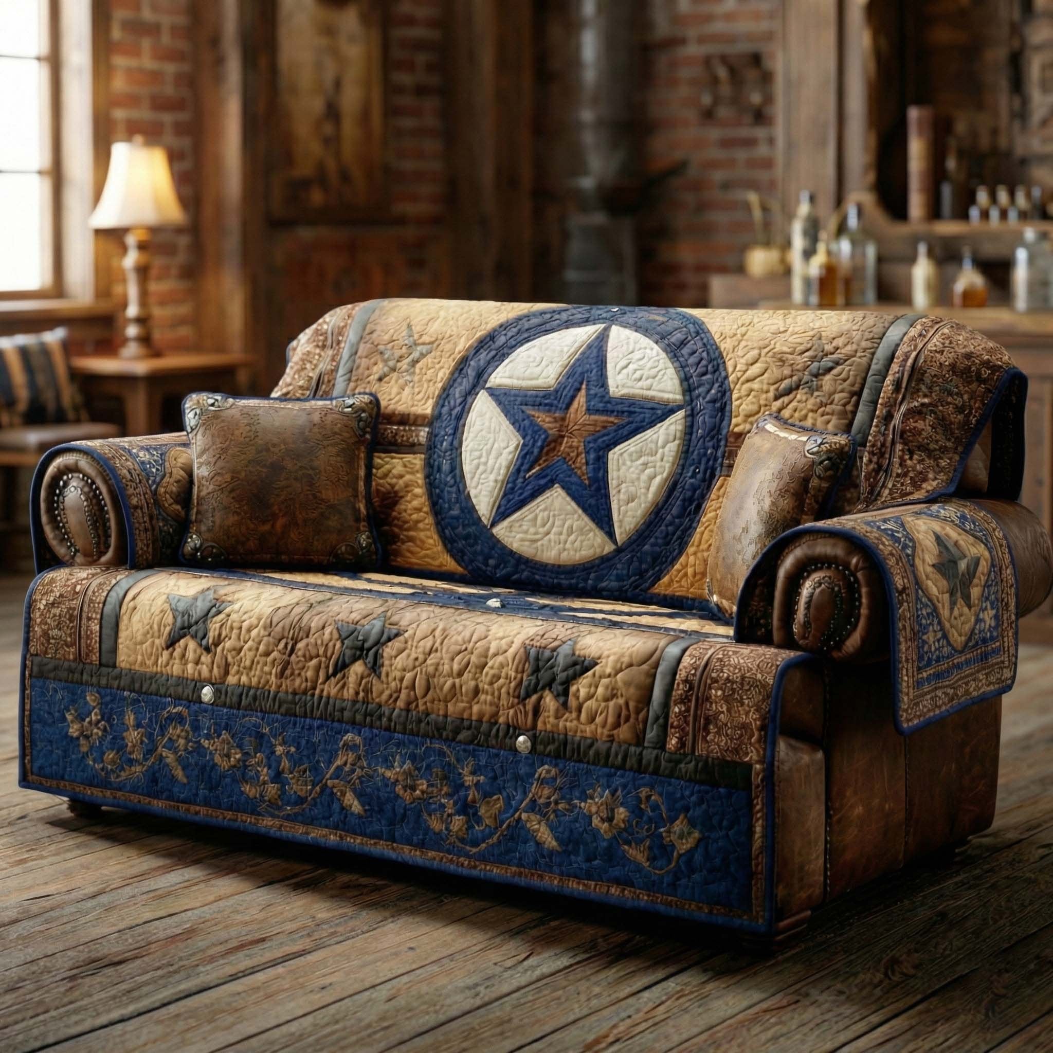 Indigo Star Sofa Cover