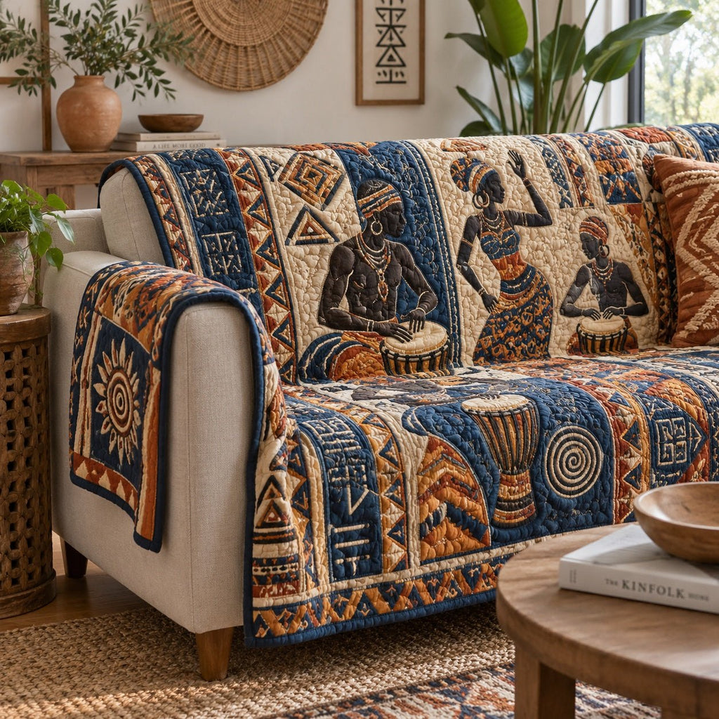 Indigo Tribal Beats Sofa Cover