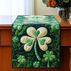Large Shamrock on Green Table Runner