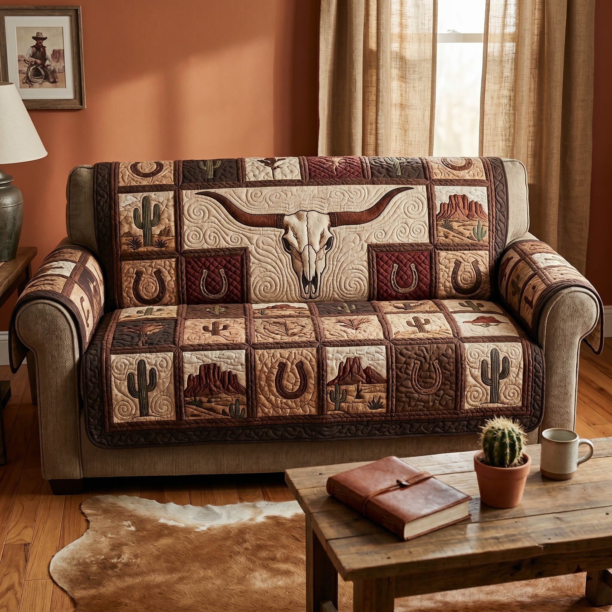 Iron Prairie Skull Sofa Cover