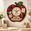 Teacher apple Custom Name Wall Clock — personalized with a custom name