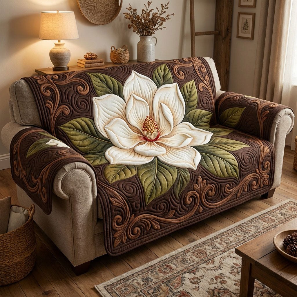 Ivory Magnolia Dream Sofa Cover