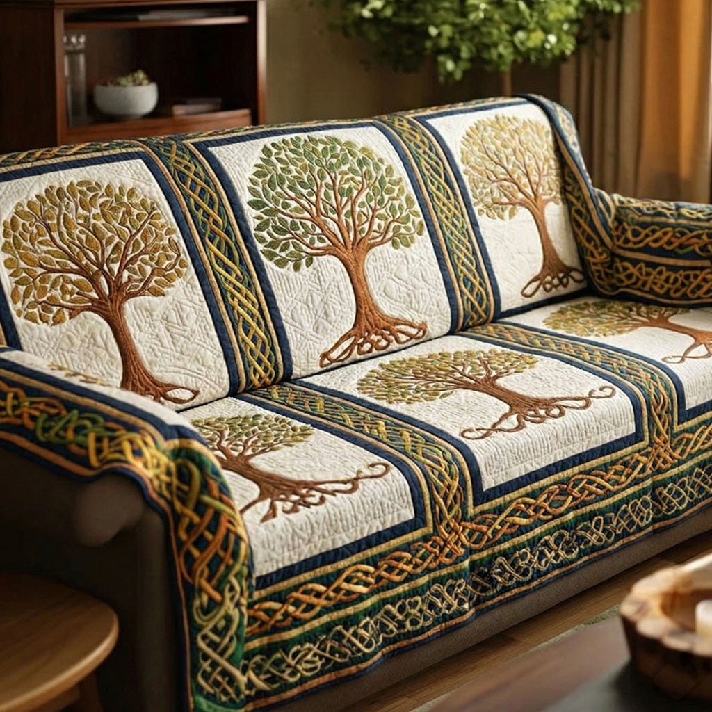 Ivory Nature Roots Sofa Cover